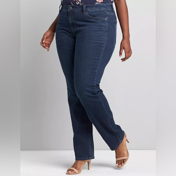 NWT Lane Bryant Signature Fit Straight Jean-Everyday Dark Wash 28L - Picture 4 of 14